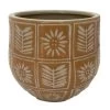 Sunflower Ceramic Pot - Indoors Or Out - 7" X 6.25" - Orange -Healthy Plant Shop 527807orange 33669.1657229619