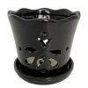 Butterfly Ceramic Orchid Pot/Saucer 5" X 5" - Black