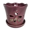 Butterfly Ceramic Orchid Pot/Saucer 5" X 5" - Plum 2 Butterfly Ceramic Orchid Pot/Saucer 5" X 5" - Plum -Healthy Plant Shop 55488plum 18253.1657635222