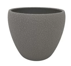 Grey Lizard Textured Round Ceramic Pot - 6" X 5.25"