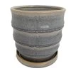 Morrocroft Ceramic Egg Pot With Attached Saucer - 5.25" X 5" - Storm Tiered 2 Morrocroft Ceramic Egg Pot With Attached Saucer - 5.25" X 5" - Storm Tiered -Healthy Plant Shop apivzckez 13410.1614026342