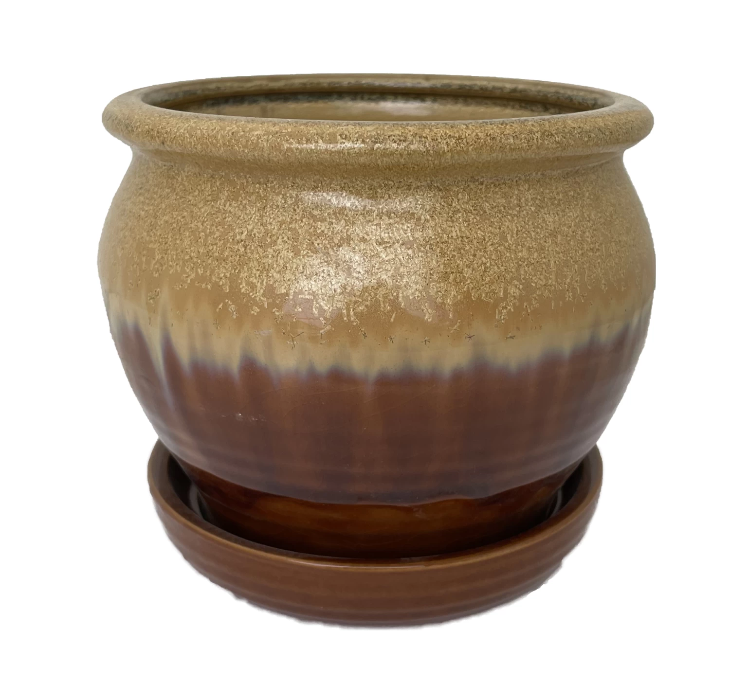 Archdale Ceramic Planter With Attached Saucer - Desert Sun - 6" X 5" 3 Archdale Ceramic Planter With Attached Saucer - Desert Sun - 6" X 5"