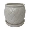 Camilia Ceramic Pot With Attached Saucer - 6" X 5" - Alabaster 2 Camilia Ceramic Pot With Attached Saucer - 6" X 5" - Alabaster -Healthy Plant Shop camiliaalabaster 32829.1660144900