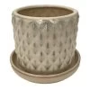 Diamond Pearl Ceramic Pot With Attached Saucer - 4.5" X 4.25" -Healthy Plant Shop diamondpearl 19260.1655476574
