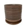 Ellora Ceramic Planter With Attached Saucer - Taupe - 4.5" X 4.25" -Healthy Plant Shop ellorataupe 85490.1633619133