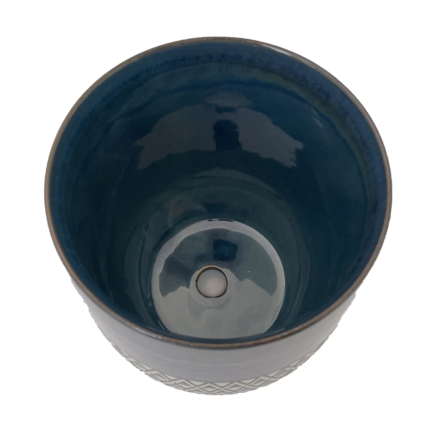 Inca Ceramic Planter - 5.25" X 6" - Space Blue 4 Inca Ceramic Planter - 5.25" X 6" - Space Blue - Image 2