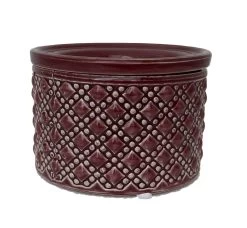 Knots Self Watering Glazed Ceramic Pot - Cordovan - 5" X 3.5"