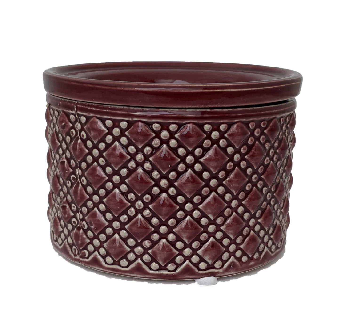 Knots Self Watering Glazed Ceramic Pot - Cordovan - 5" X 3.5" 3 Knots Self Watering Glazed Ceramic Pot - Cordovan - 5" X 3.5"