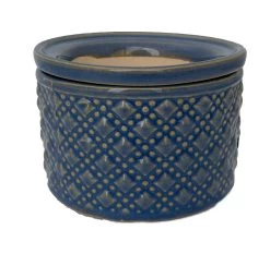 Knots Self Watering Glazed Ceramic Pot - Legion Blue - 5" X 3.5"