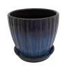 Lady Jane Stormy Night Ceramic Pot With Attached Saucer - 5.25" X 5" 1 Lady Jane Stormy Night Ceramic Pot With Attached Saucer - 5.25" X 5" -Healthy Plant Shop ladyjanestormynight521531 76685.1629919389
