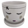 Miss Priss Ceramic Face Pot With Attached Saucer - Freckles - 5" X 4.25" 1 Miss Priss Ceramic Face Pot With Attached Saucer - Freckles - 5" X 4.25" -Healthy Plant Shop missprissfreckles 72332.1607731624