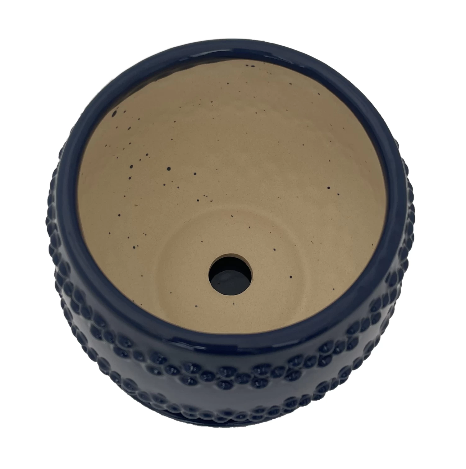 Seneca Ceramic Pot With Attached Saucer - 5" X 4.25" - Blue 3 Seneca Ceramic Pot With Attached Saucer - 5" X 4.25" - Blue - Image 2