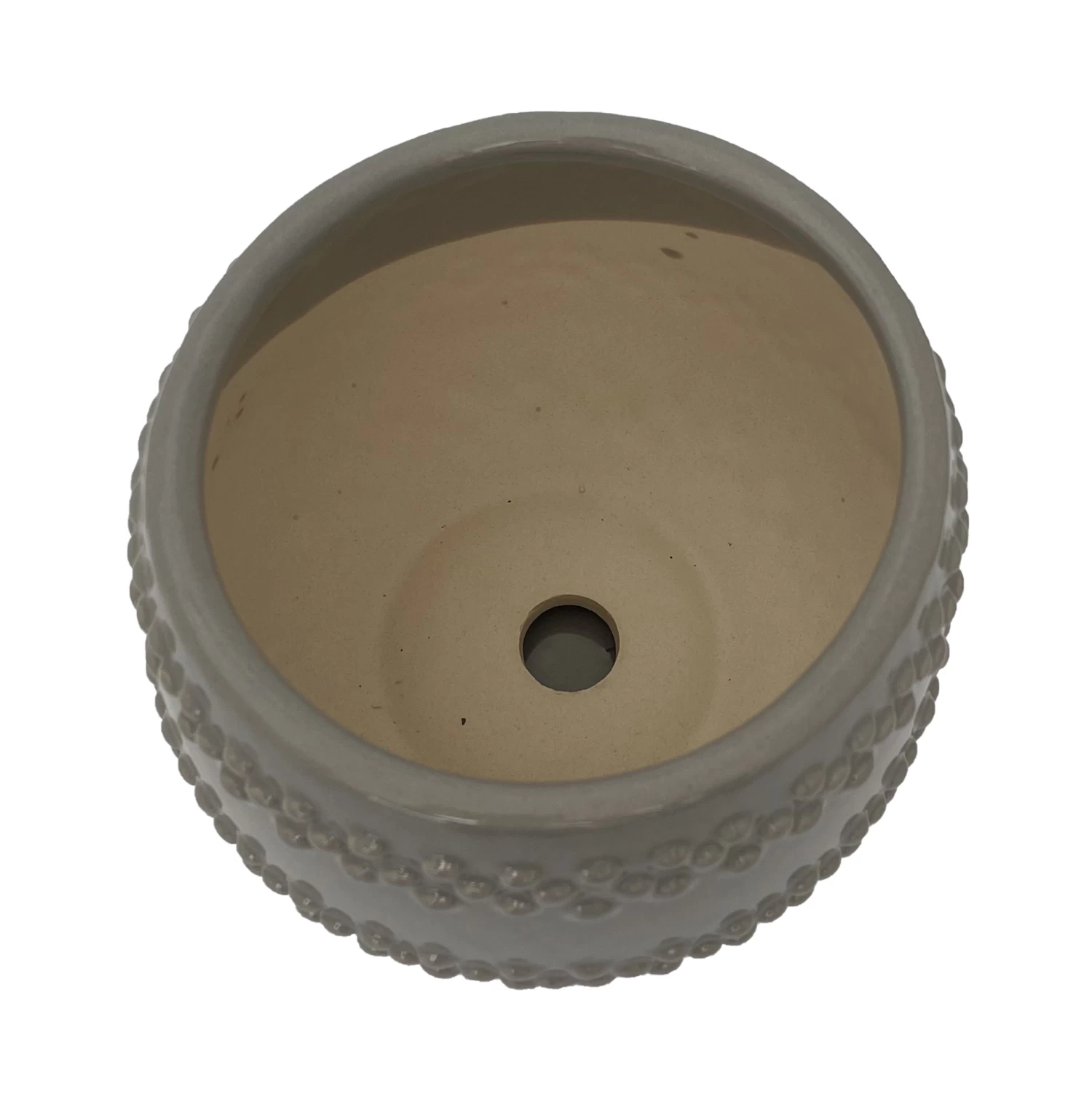 Seneca Ceramic Pot With Attached Saucer - 5" X 4.25" - Light Grey 4 Seneca Ceramic Pot With Attached Saucer - 5" X 4.25" - Light Grey - Image 2