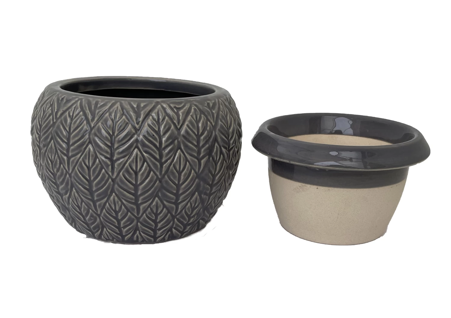 Sherborn Self Watering Glazed Ceramic Pot - Titanium - 5.25 X 4.25" 4 Sherborn Self Watering Glazed Ceramic Pot - Titanium - 5.25 X 4.25" - Image 2