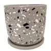 Terrazzo Speckle Planter With Attached Saucer - Grey - 6" X 5.75" 1 Terrazzo Speckle Planter With Attached Saucer - Grey - 6" X 5.75" -Healthy Plant Shop terrazzospecklegrey 85620.1629992133