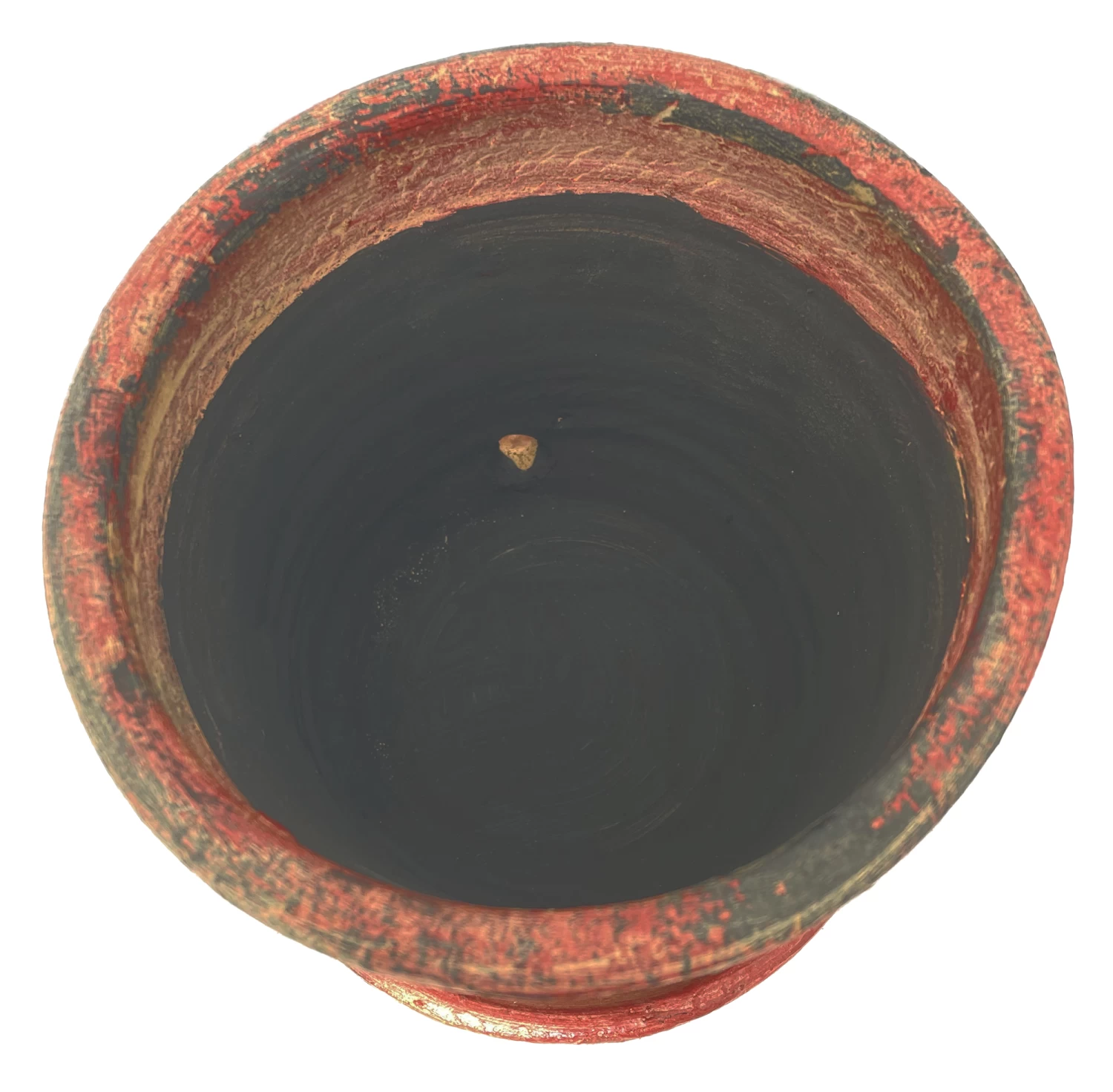 Rustic Thai Garden Red Ceramic Pot With Attached Saucer - 6" X 6" 4 Rustic Thai Garden Red Ceramic Pot With Attached Saucer - 6" X 6" - Image 2